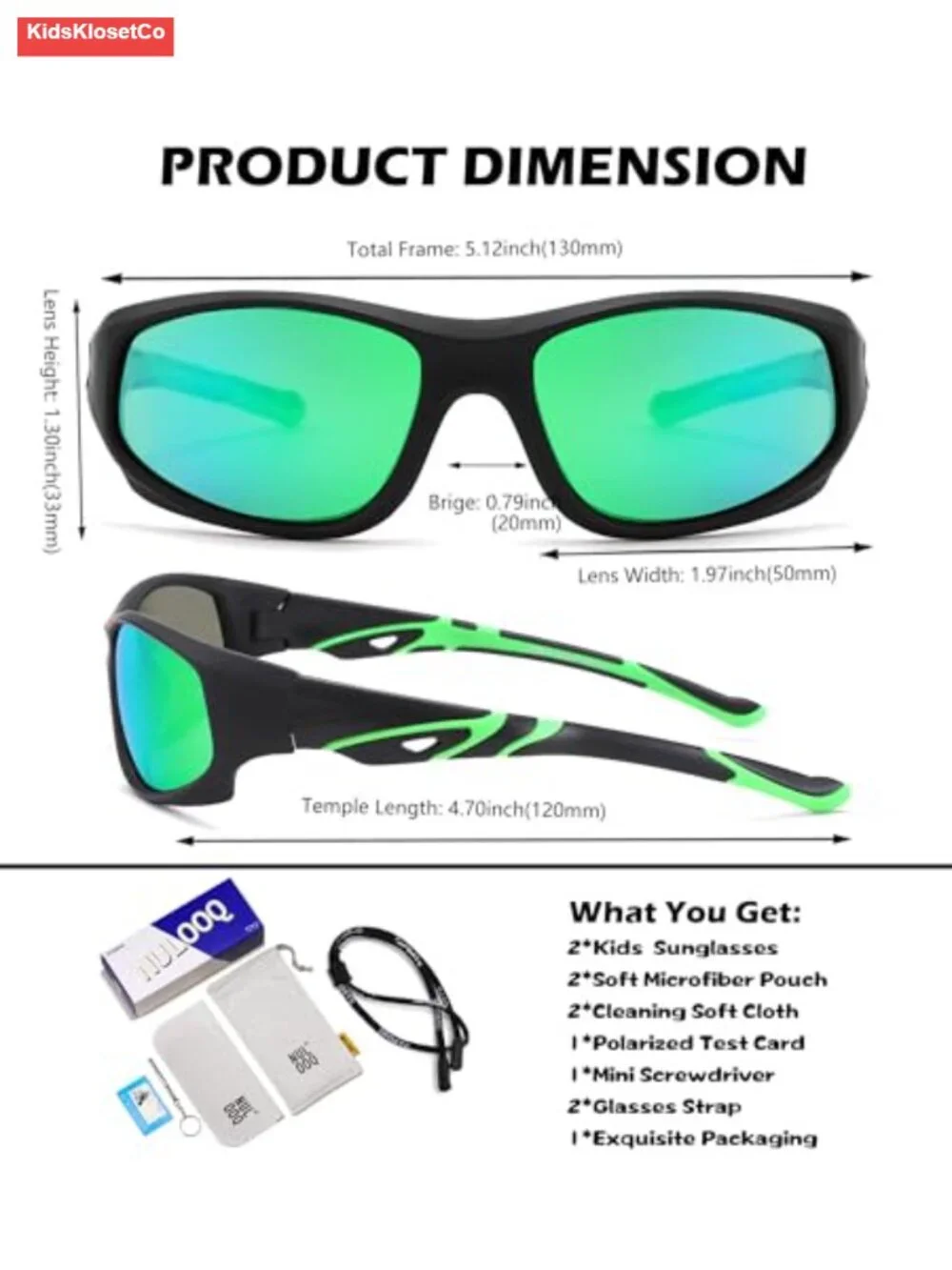 Kids Unbreakable Flexible Polarized Sunglasses UV400 Protection